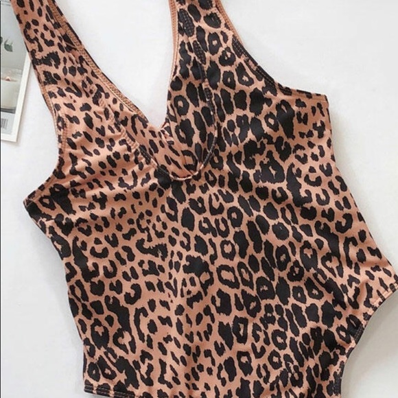 Leopard one piece tank style swim suit, size M - Picture 11 of 14